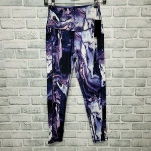 LEGEND Womens S High Waisted Oil Spill Print 7/8 Yoga Pants Workout Leggings Gym